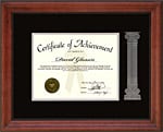 Suede Mat Certificate Frame with Etched Column