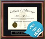 Customizable Certificate Frame in Cherry Finish - Free Shipping