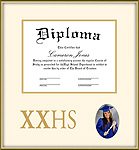 Gold High School Diploma and Photo Frame