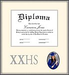 Silver High School Diploma and Photo Frame