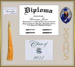 High School Diploma Frame - Gold Shadow Box