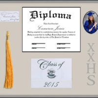 High School Diploma Frame - Silver Shadow Box