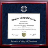 American College of Education UltraSuede Diploma Frame