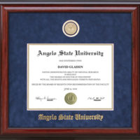 Angelo State Diploma Frame with Opening for Alumni Medallion