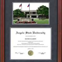 Angelo State University Diploma Frame in Cherry with Lithograph