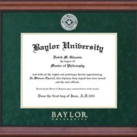 Baylor Diploma Frame with Gold Embossed Seal and Logo