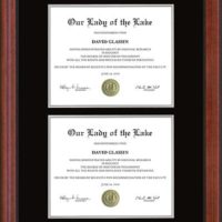 OLLU Suede Double Diploma Frame