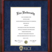 Rice University Classic Diploma Frame