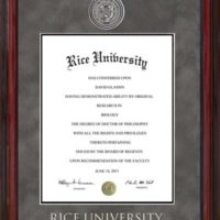 Rice Designer Diploma Frame
