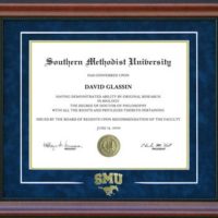 SMU Document Frame with Embossed Logo