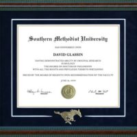 SMU Diploma Frame with Embossed Mustang