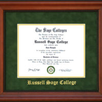 Russell Sage College Diploma Frame in Green Suede