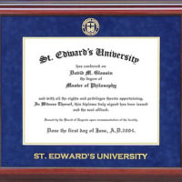 St. Edward's University Embossed Diploma Frame