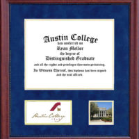 Austin College Diploma Frame in Blue Suede