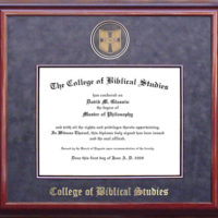 College of Biblical Studies Designer Diploma Frame with Gray Suede Mat