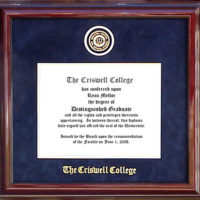 Criswell College Designer Diploma Frame in Marine Blue Suede