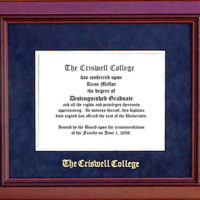Criswell College Classic Diploma Frame in Marine Blue Suede