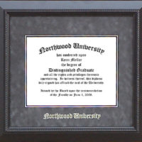 Northwood University Classic Diploma Frame in Grey Suede