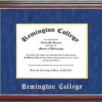Remington College Classic Diploma Frame in Marine Blue Suede
