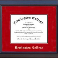 Remington College Classic Diploma Frame in Red Suede