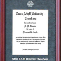 Texas A&M Texarkana Diploma Frame in Red Ascot