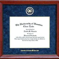 UHCL Designer Diploma Frame in Marine Blue Suede