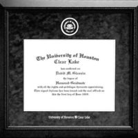 UH-Clear Lake Designer Diploma Frame in Carbon Black Suede