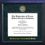 UT Medical Branch Diploma Frame in Carbon Black Suede