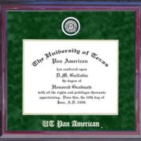 UTPA Designer Diploma Frame in Green Suede