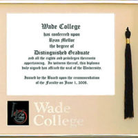 Wade College Tassel Diploma Frame