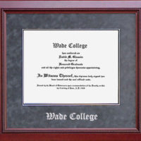 Wade College Classic Diploma Frame in Grey Suede