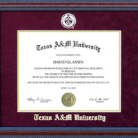 Texas A&M University (TAMU) School Seal Frame