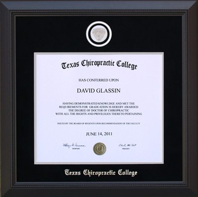 Texas Chiropractic Medallion Diploma Frame