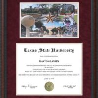 Texas State Diploma Frame with Campus Montage