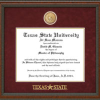 Texas State Logo Diploma Frame with Custom Medallion