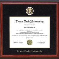 Texas Tech Diploma Frame with Embossed Seal