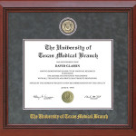 UT Medical Branch Diploma Frame in Grey Suede