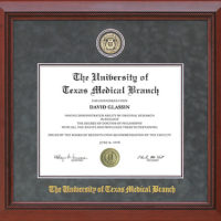 UT Medical Branch Diploma Frame in Grey Suede