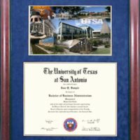 UTSA Diploma Frame with Campus Photo Montage