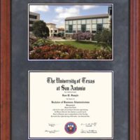 UTSA Diploma Frame with Campus Lithograph or Photo Choice