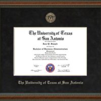 UT San Antonio Diploma Frame with Embossed Suede Mat