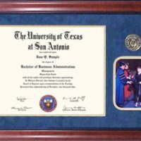 UTSA Diploma Frame with Graduation Photo