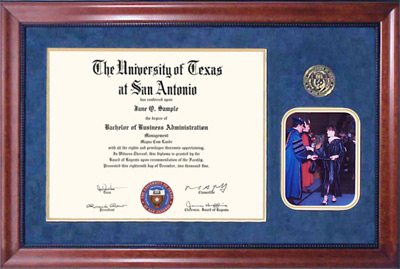 UTSA Diploma Frame with Graduation Photo