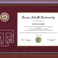 Texas A&M Diploma Frame with Bevel-Cut Logo