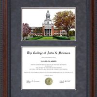 Diploma Frame with Licensed Baylor University Campus Lithograph