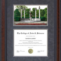 Diploma Frame with Licensed Ball State Campus Lithograph