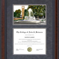 Diploma Frame with Licensed Fresno State Campus Lithograph