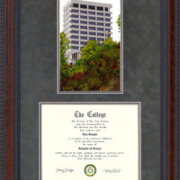Cal State East Bay (CSUEB) Diploma Frame with Campus Lithograph