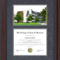 Diploma Frame with Licensed Cal State Fullerton Campus Lithograph