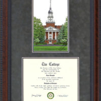 Hanover College Document Frame with Campus Lithograph